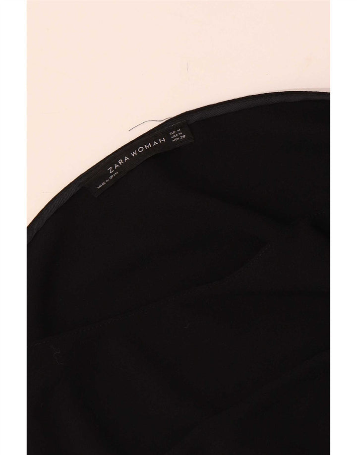 Vestido básico feminino Zara manga 3/4 Reino Unido 12 médio preto