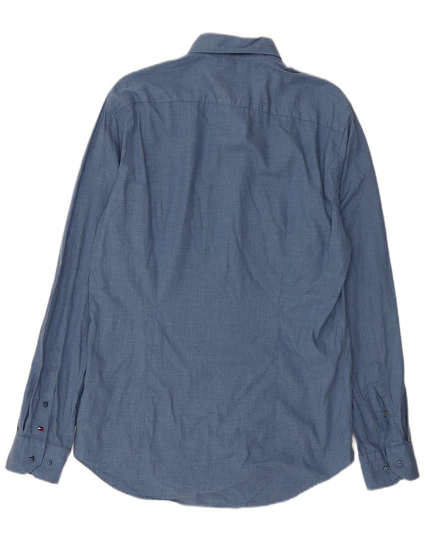 Camisa masculina Tommy Hilfiger Slim Fit tamanho 40 algodão azul médio