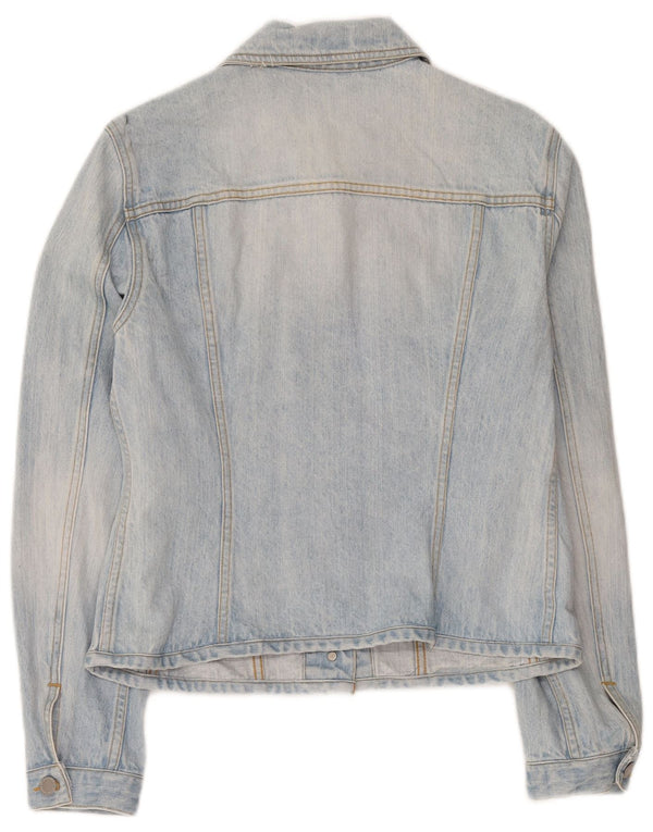 Jaqueta jeans feminina Benetton UK 14 algodão azul médio