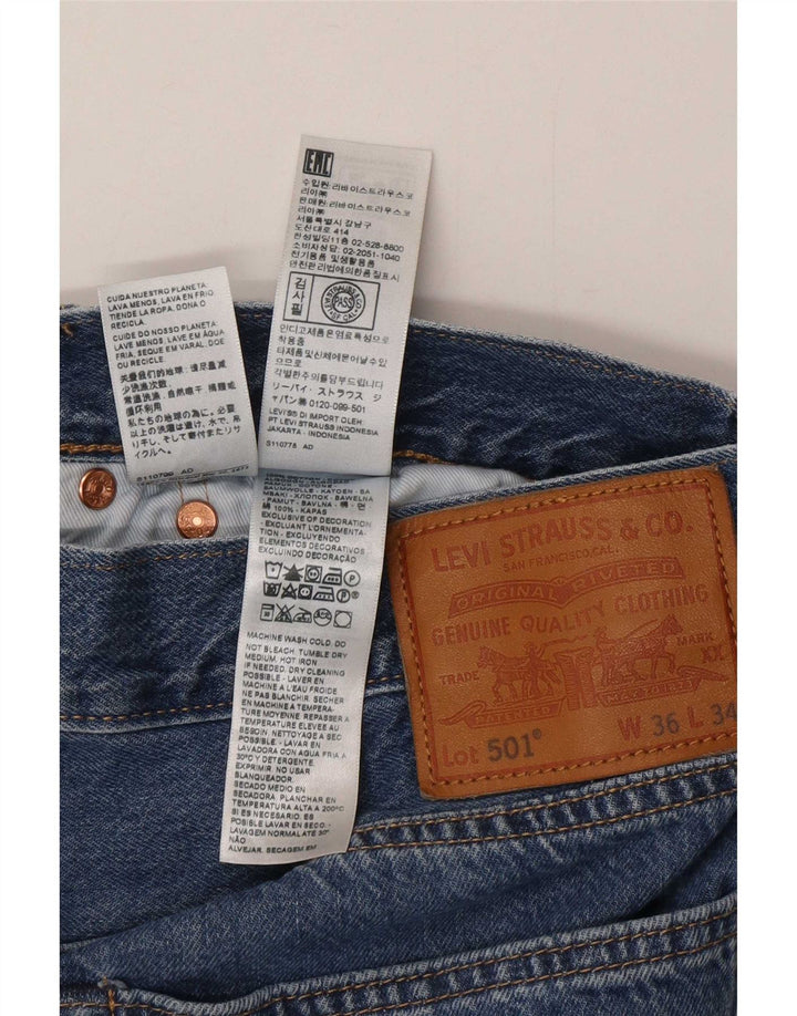 Levi's Masculino 501 Straight Jeans W36 L34 Azul Algodão