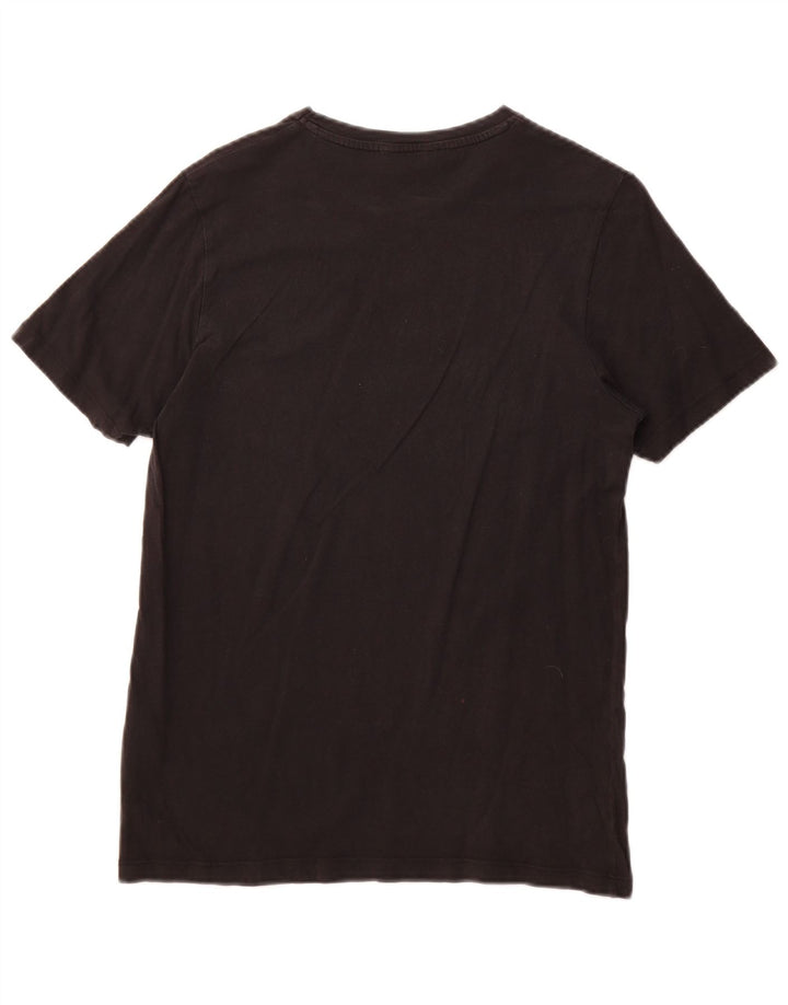 Camiseta gráfica masculina Jack & Jones, top pequeno de algodão preto