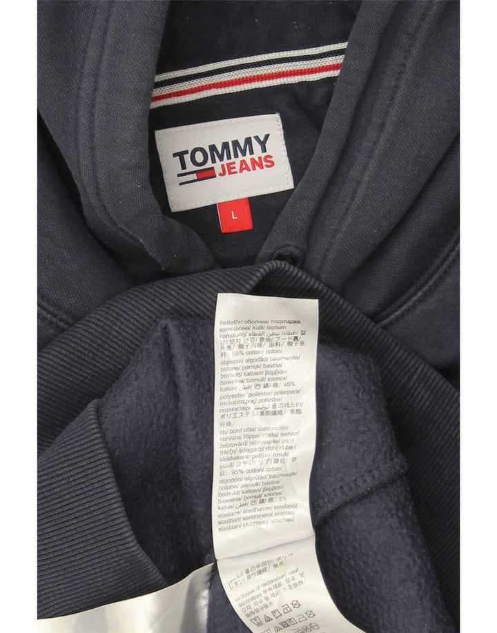 TOMMY HILFIGER Suéter masculino com capuz grande algodão azul marinho