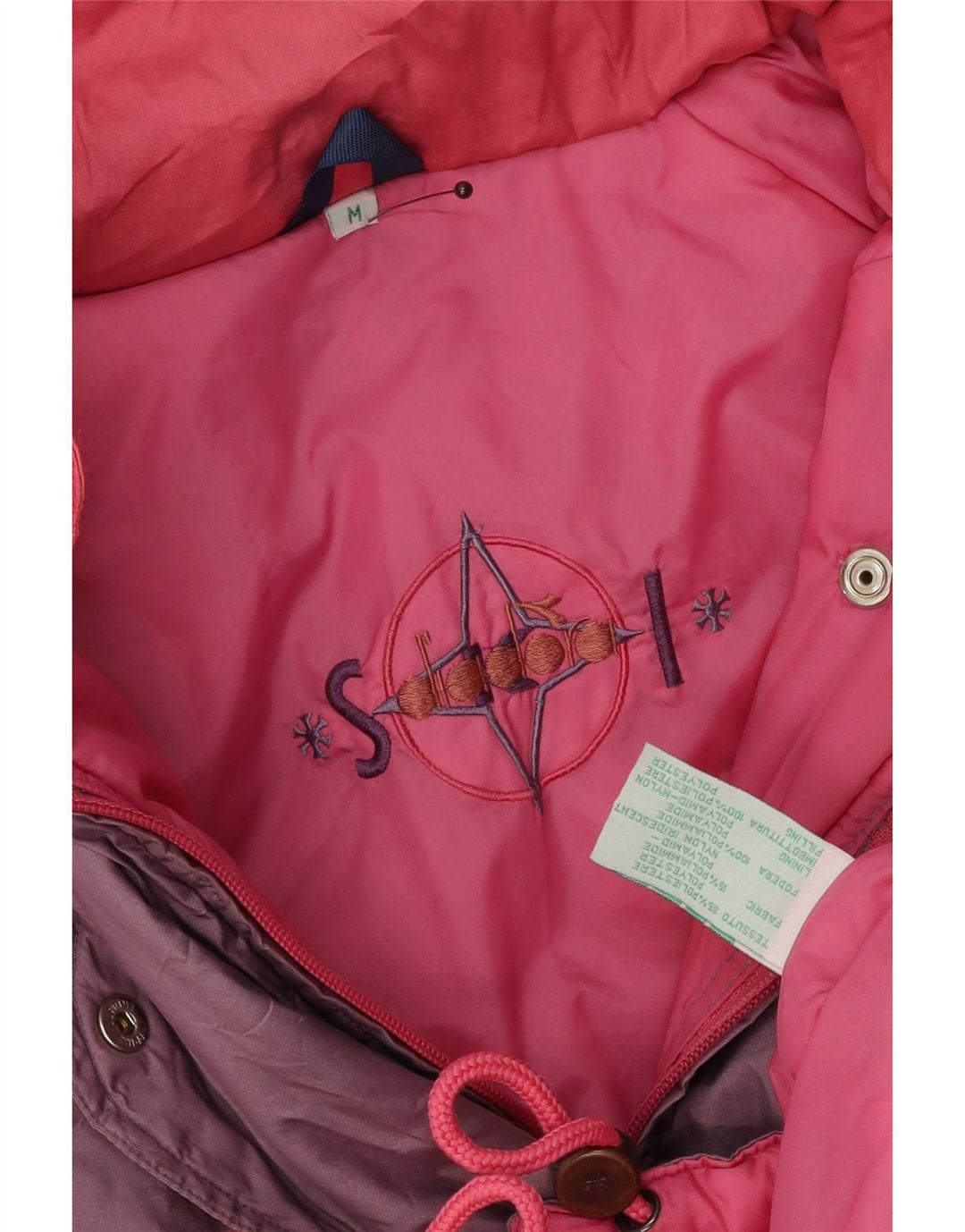 Jaqueta de esqui feminina Diadora Loose Fit UK 14 poliéster colorblock rosa médio