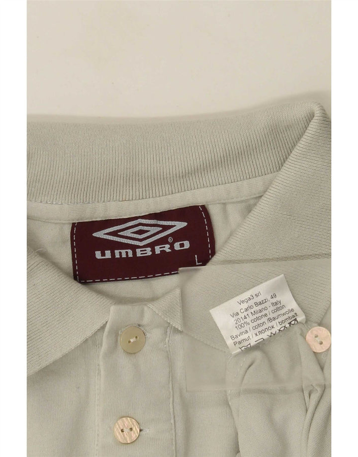 Camisa polo masculina Umbro gráfica grande algodão cinza