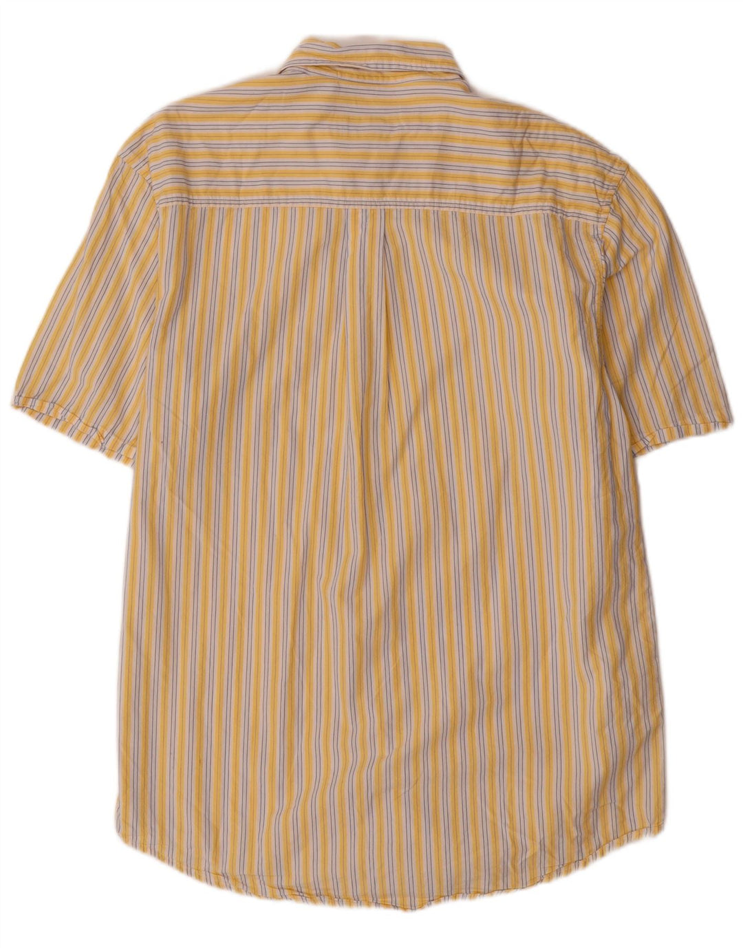 Camisa masculina de manga curta IZOD algodão listrado amarelo médio