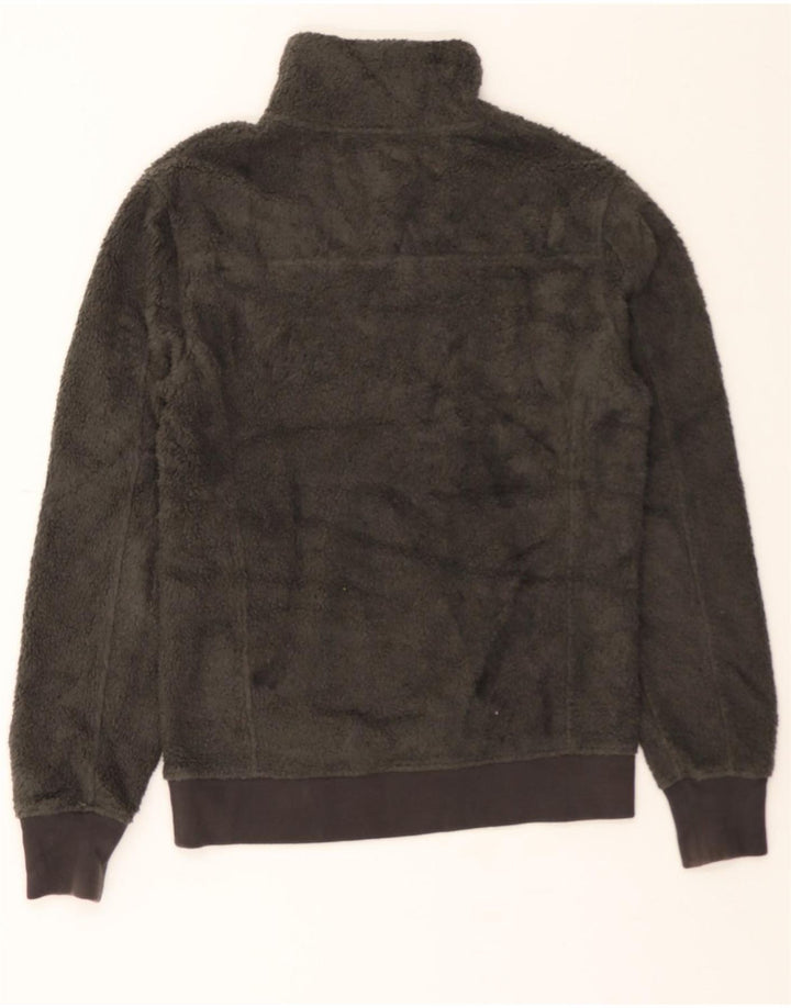 J. CREW Womens Button Neck Fleece Jumper XS Grey Acrylic Vintage J. Crew and Second-Hand J. Crew from Messina Hembry 