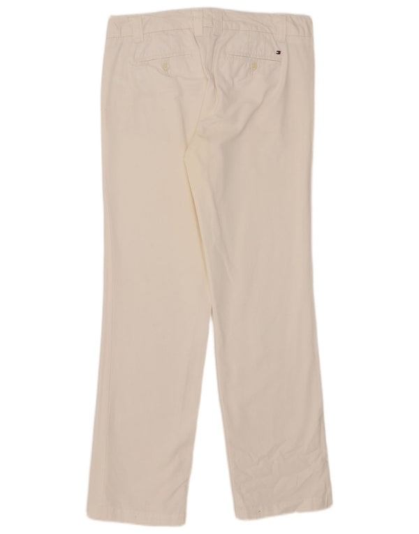 Calça chino reta feminina Tommy Hilfiger EUA 8 médio W32 L31 branco