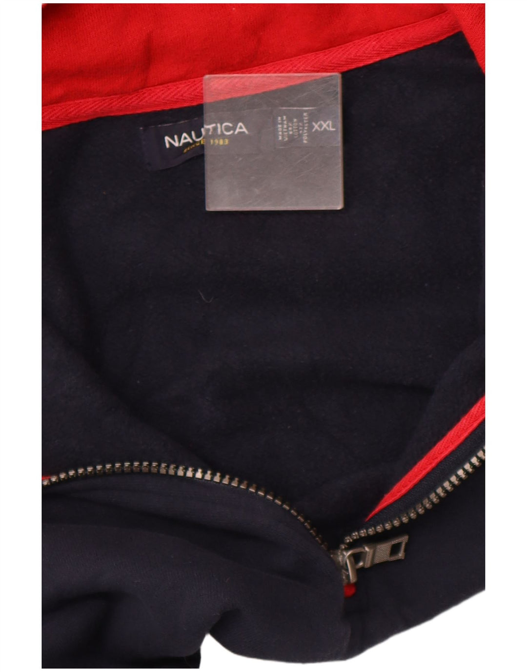 Moletom masculino NAUTICA com zíper e gola 2XL algodão azul marinho