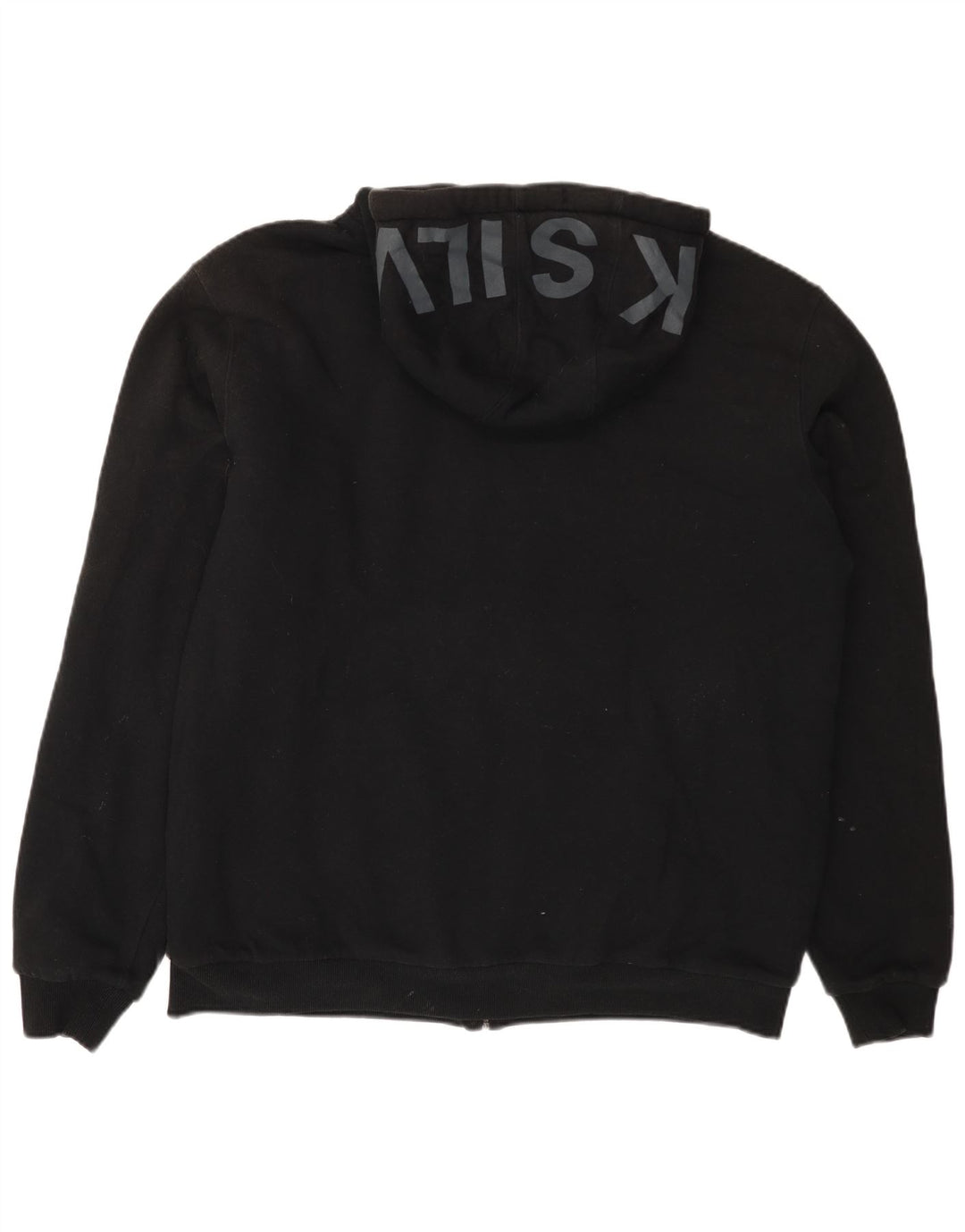 Suéter masculino com capuz e zíper gráfico QUIKSILVER XL algodão preto