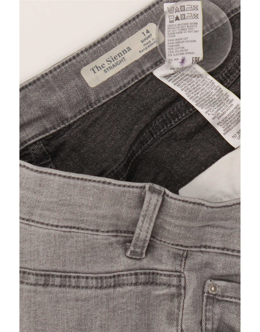 Marks & Spencer Feminino The Sienna Straight Jeans Reino Unido 14 Médio W32 L28 Cinza