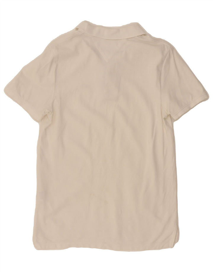 TOMMY HILFIGER Mens Polo Shirt Small Off White Vintage Tommy Hilfiger and Second-Hand Tommy Hilfiger from Messina Hembry 