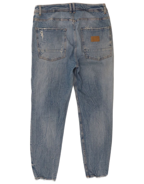 Zara Mens Jeans Cônicos Distressed EU 46 XL W36 L26 Azul