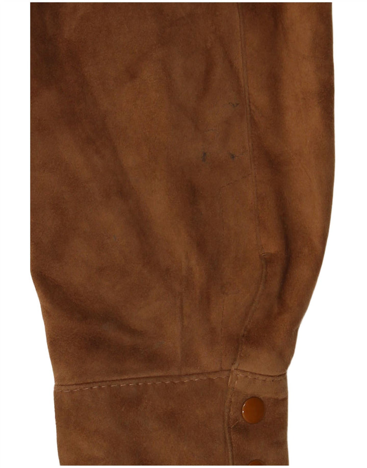 Camisa masculina vintage de camurça IT 50 marrom médio