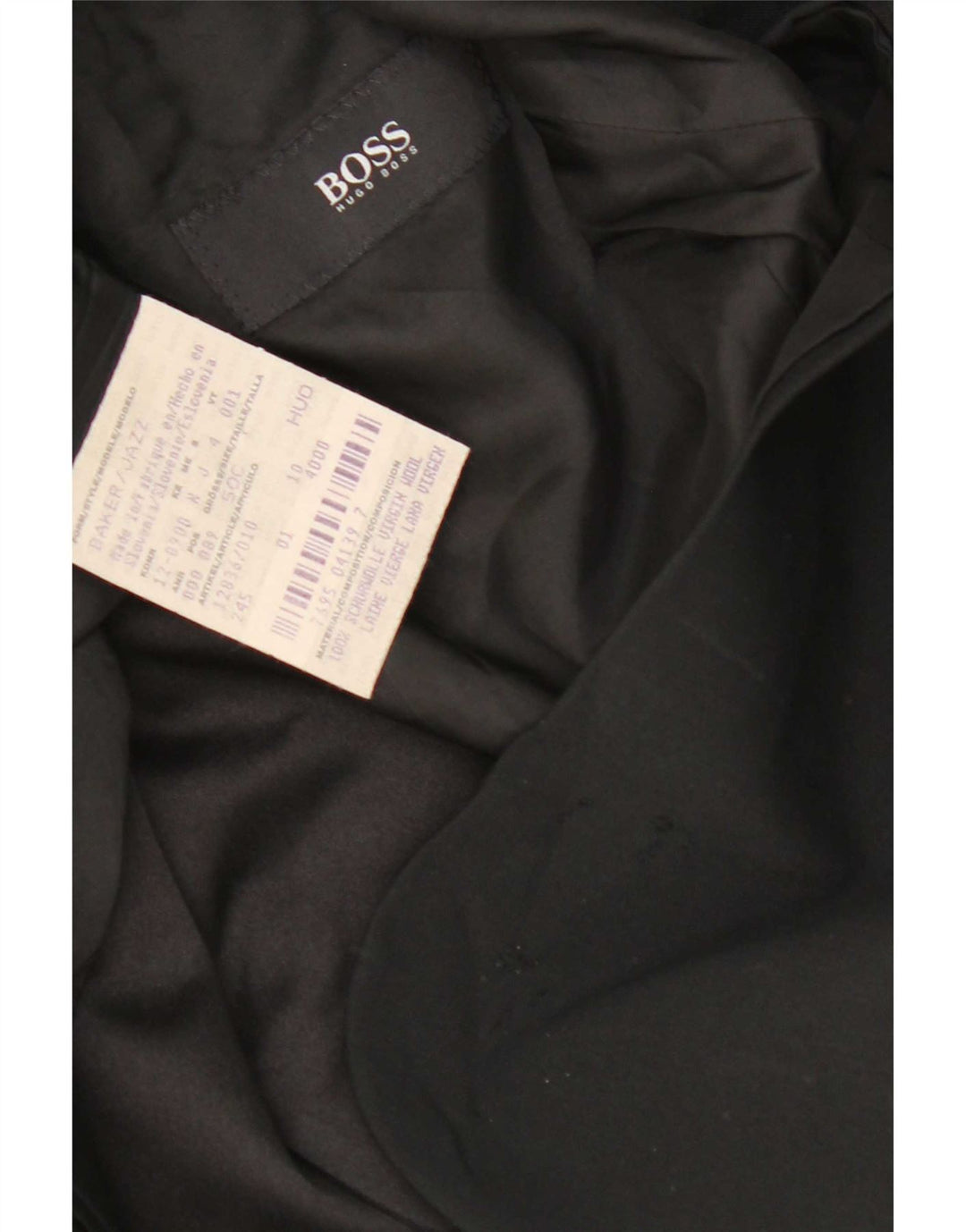 Jaqueta blazer masculina de 3 botões Hugo Boss Reino Unido 38 lã virgem preta média