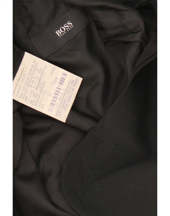 Jaqueta blazer masculina de 3 botões Hugo Boss Reino Unido 38 lã virgem preta média