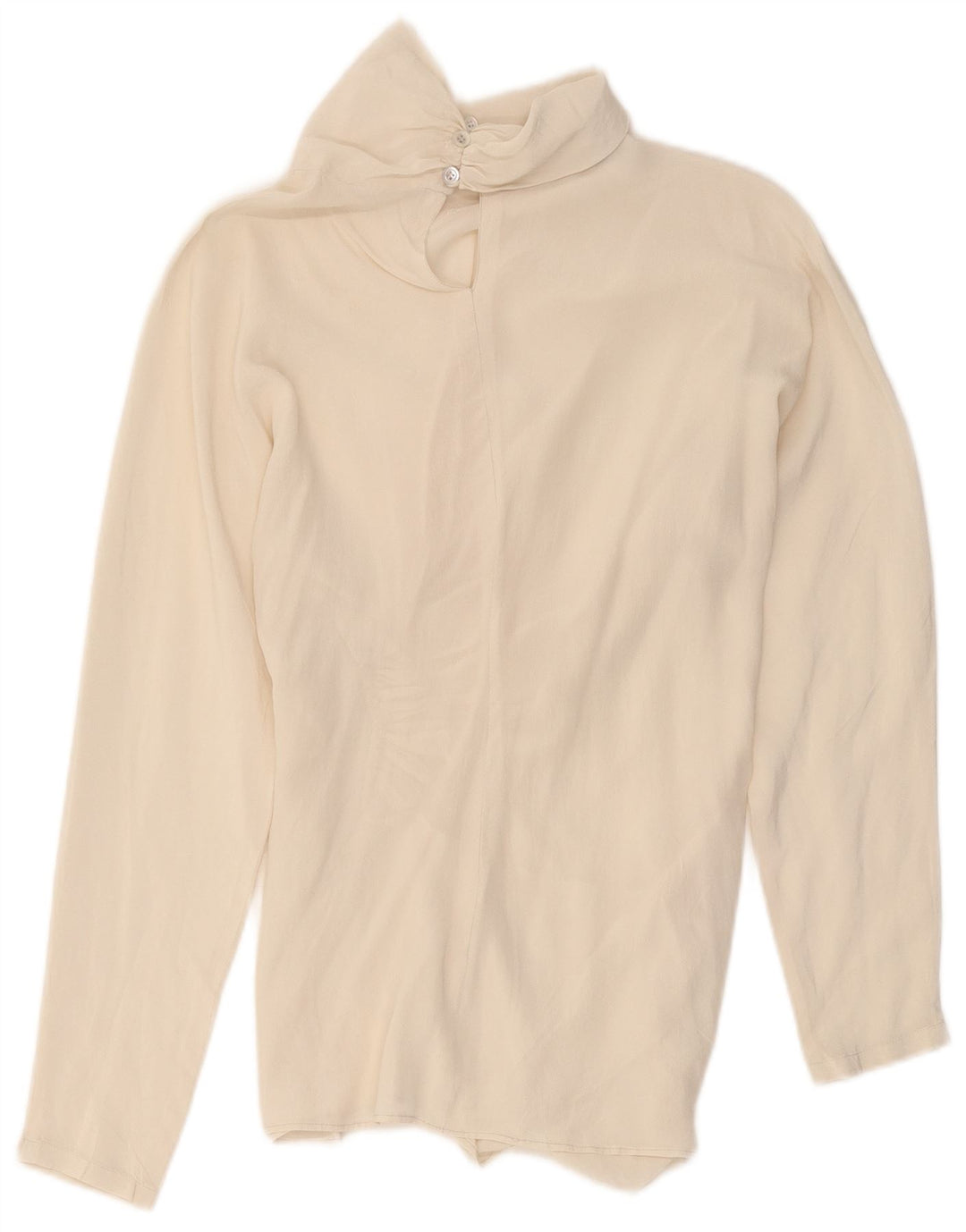 Blusa feminina Pancaldi & B UK 10 pequena seda branca