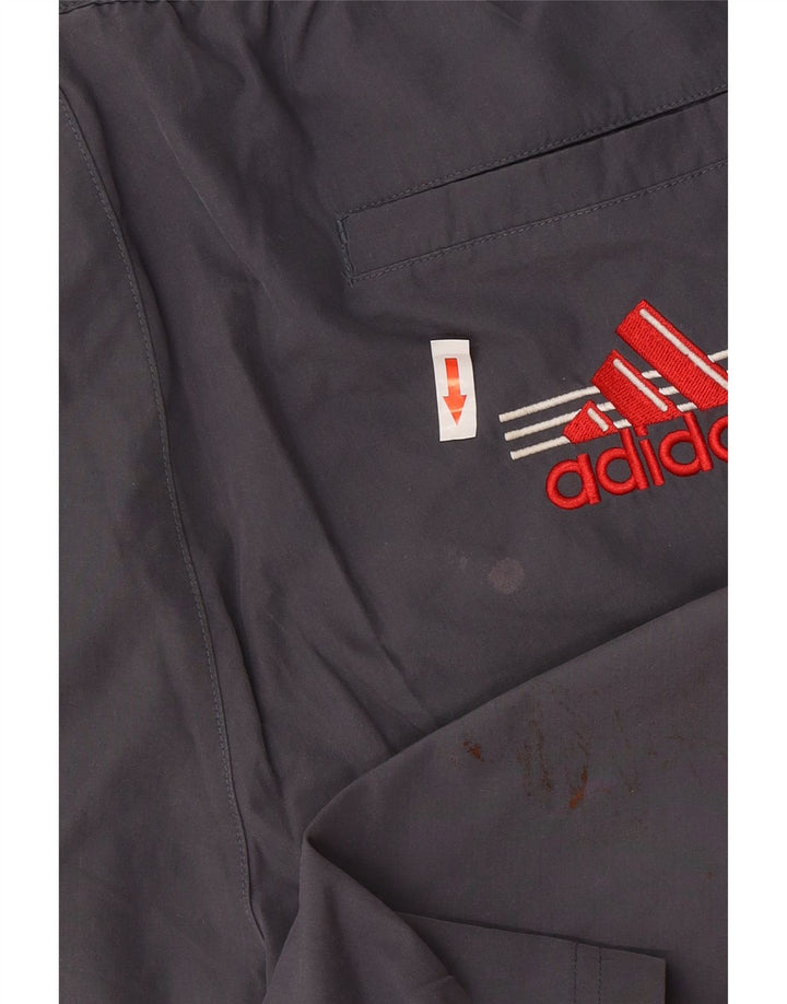 Adidas Mens Sport Shorts Grande Cinza Colorblock Poliéster