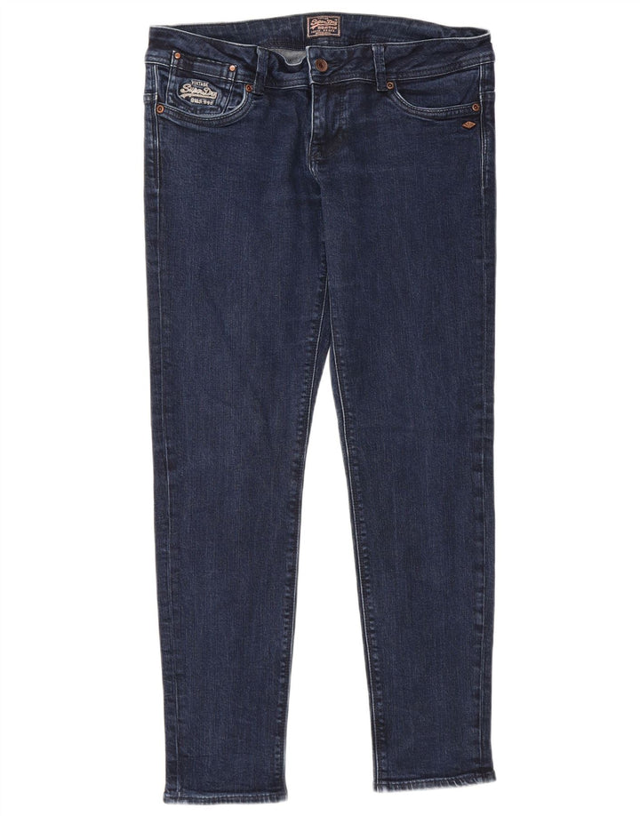 Jeans skinny feminino Superdry W32 L30 algodão azul marinho