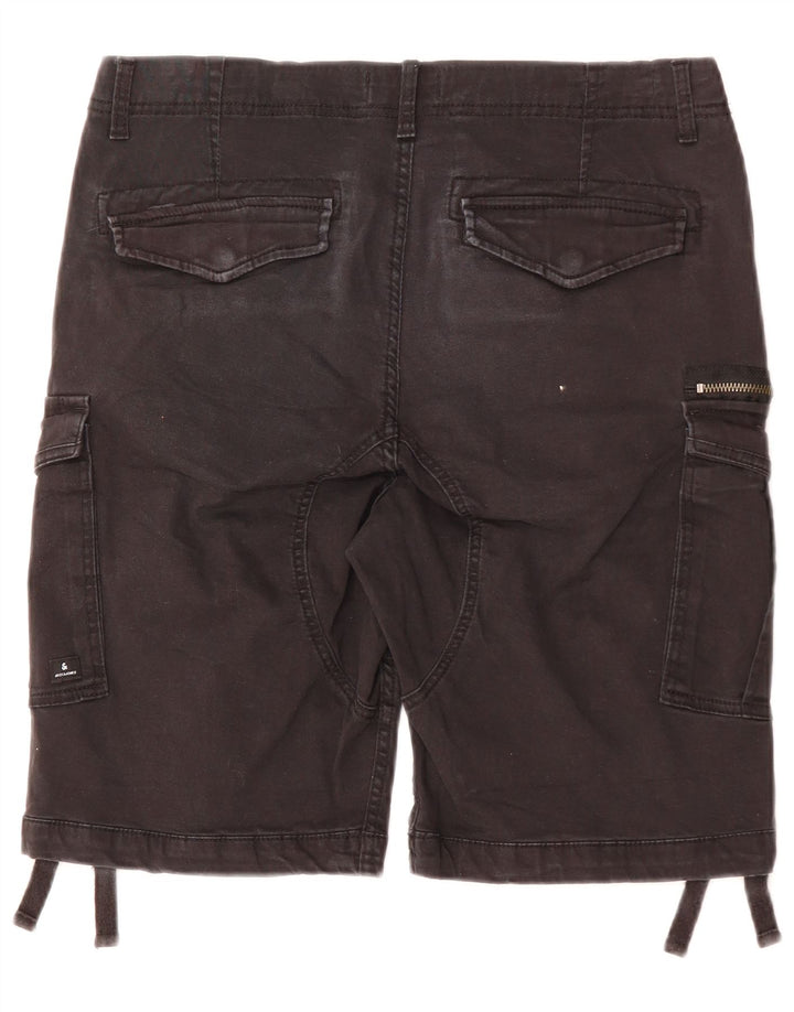 Shorts cargo masculino JACK & JONES Comfort Fit médio W30 algodão preto