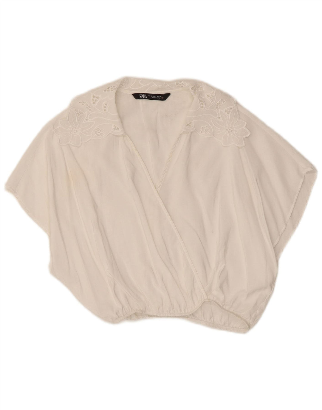 Blusa feminina Zara Top UK 10 pequena branca