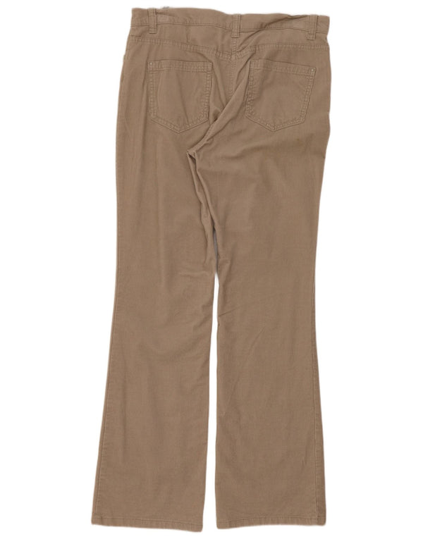 Calça feminina de veludo cotelê Marks & Spencer UK 12 médio W32 L30 bege