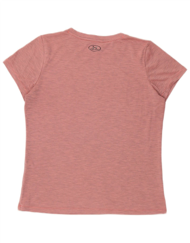 Camiseta feminina Under ARMOUR Heat Gear Top Reino Unido 14 risca de giz rosa médio