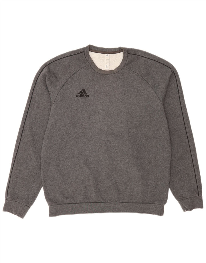 Adidas masculino regular fit moletom jumper médio cinza algodão manchado