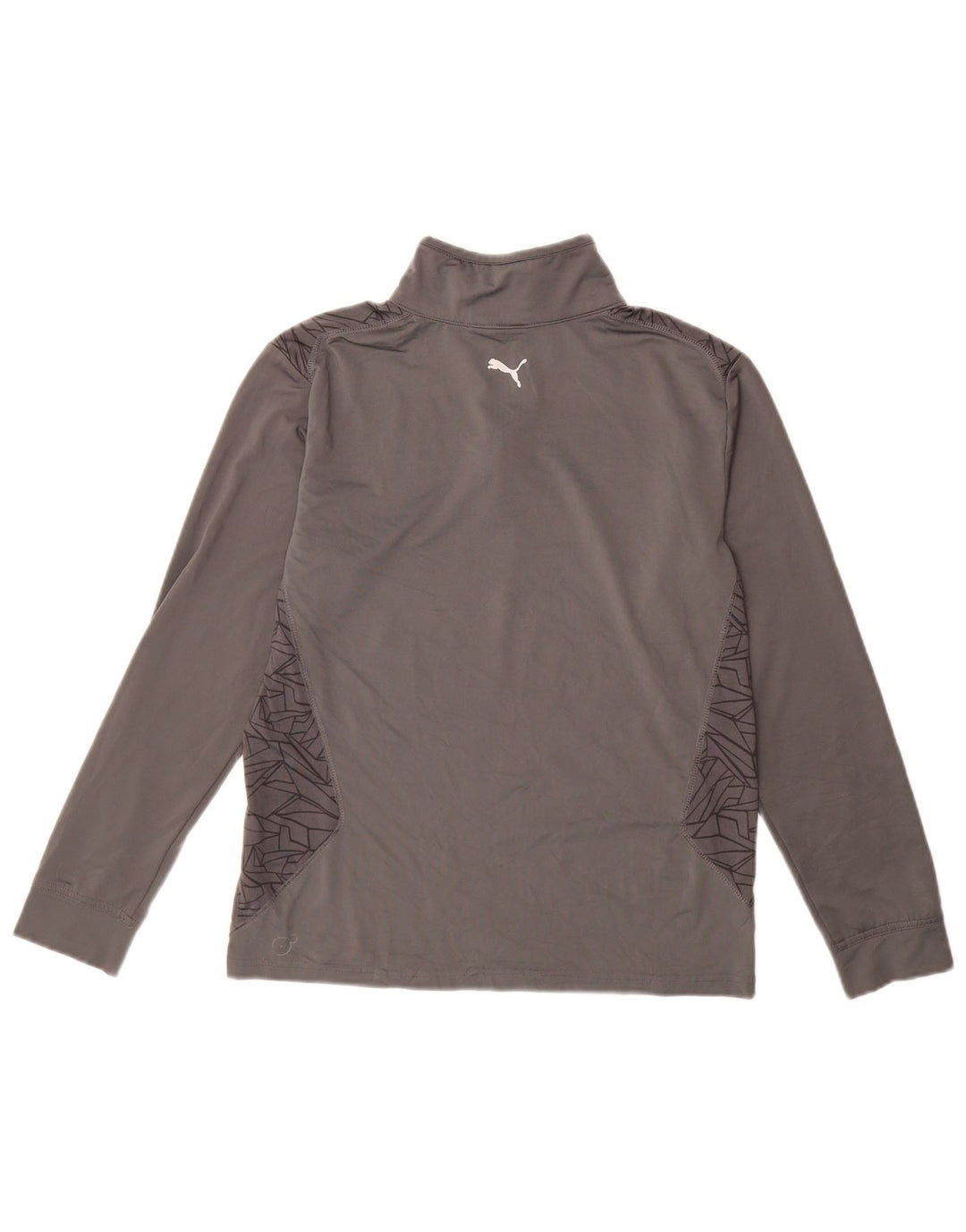 PUMA Meninos Zip Neck Pullover Treino Top 11-12 Anos Grande Cinza