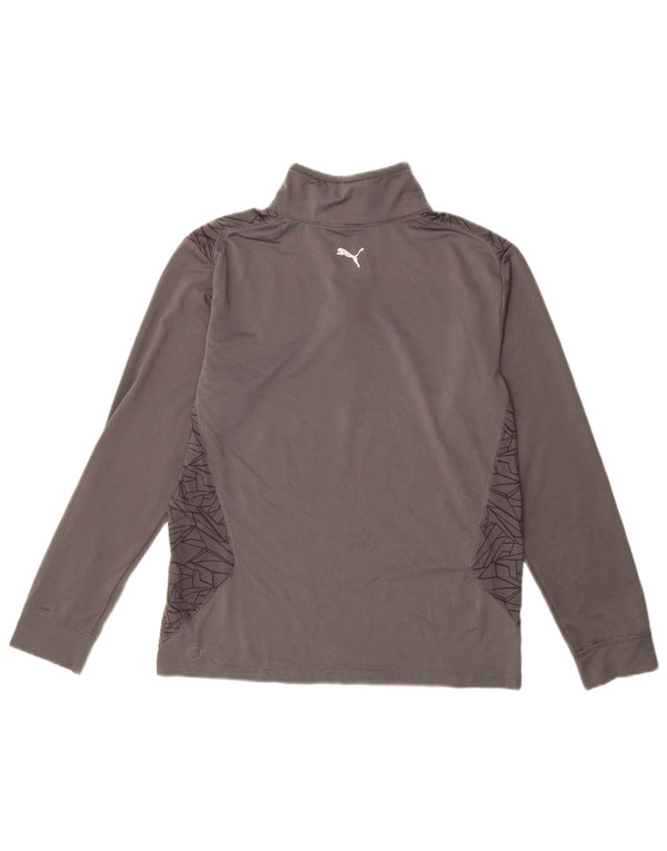 PUMA Meninos Zip Neck Pullover Treino Top 11-12 Anos Grande Cinza