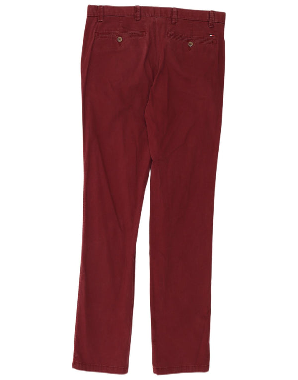 Tommy Hilfiger Mens Slim Chino Calças W34 L34 Marrom Algodão