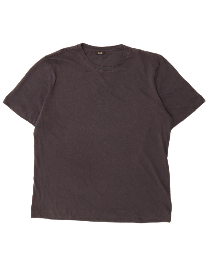 Camiseta masculina Massimo Dutti Top 2XL Linho Cinza