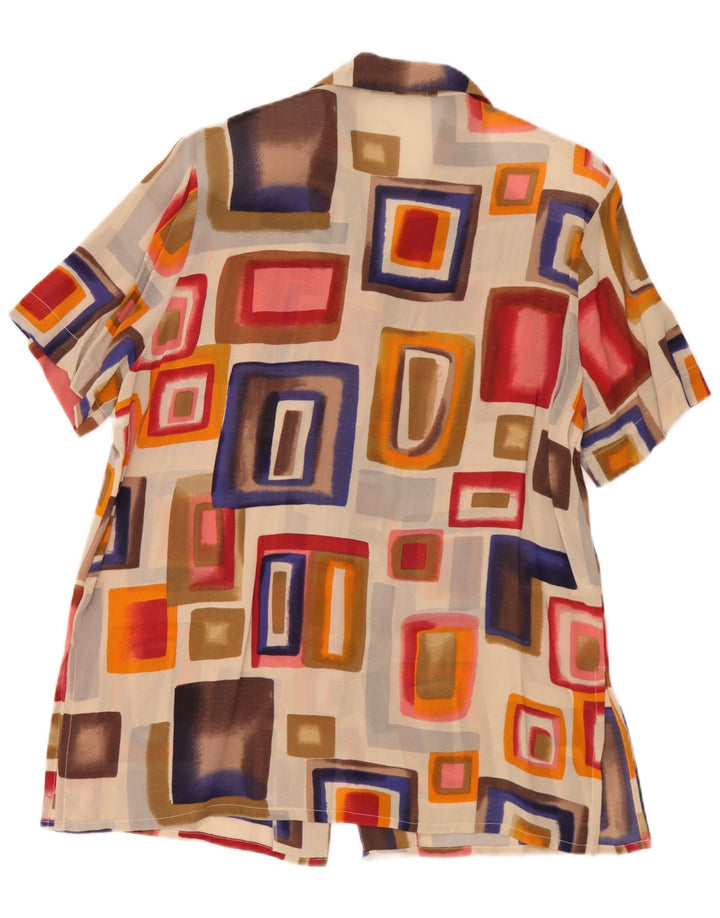Blusa feminina Mirella Matteini IT 46 grande multicolorida geométrica