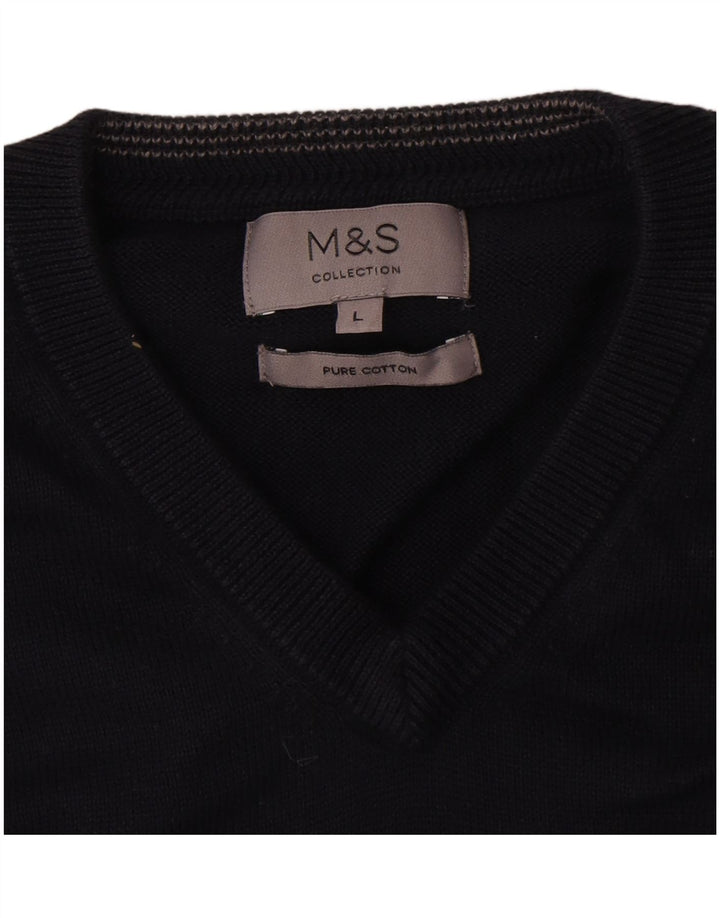 Regata masculina Marks & Spencer com colete grande de algodão azul marinho