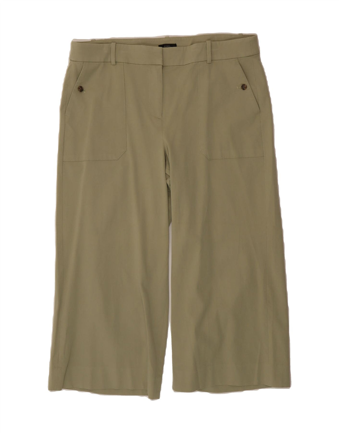 J. CREW Womens Straight Cropped Trousers US 18 2XL W40 L25 Khaki Cotton Vintage J. Crew and Second-Hand J. Crew from Messina Hembry 
