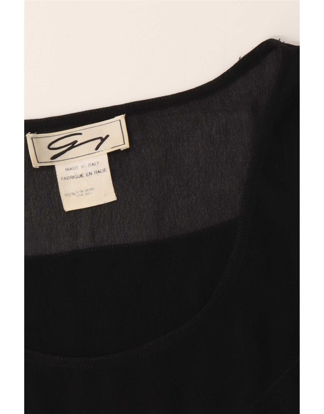 Blusa feminina Genny cropped sem mangas Reino Unido 12 seda preta média