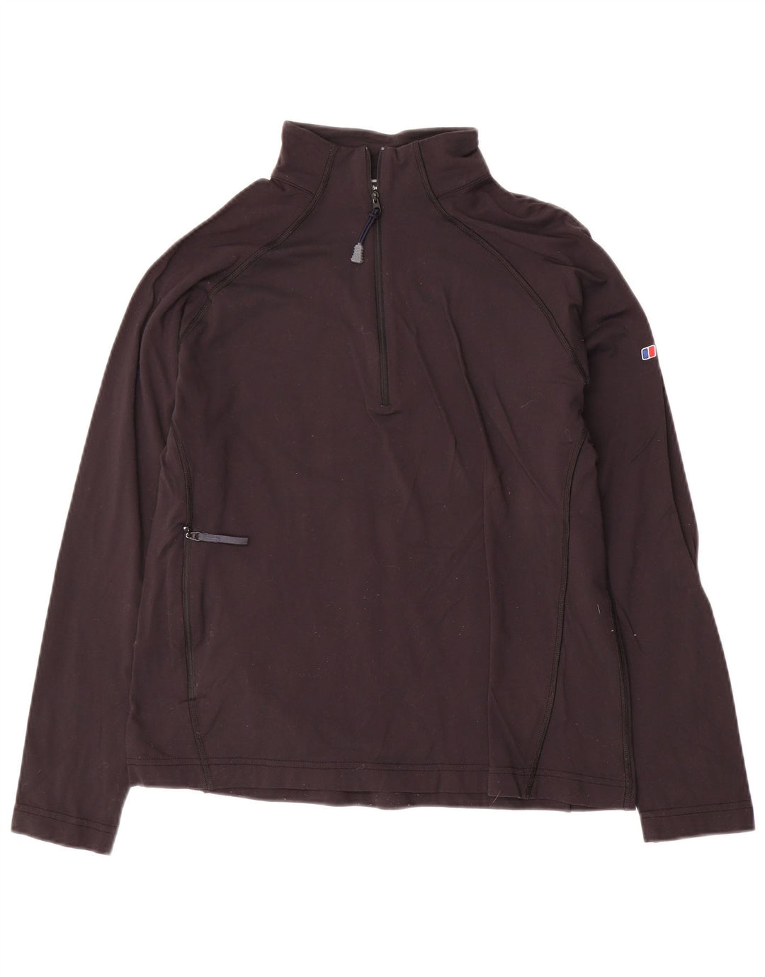 Berghaus pulôver feminino com zíper e gola alta, pulôver, Reino Unido 12, médio, preto, nylon