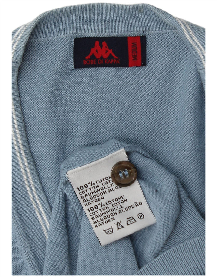 Suéter cardigã masculino Kappa algodão azul médio