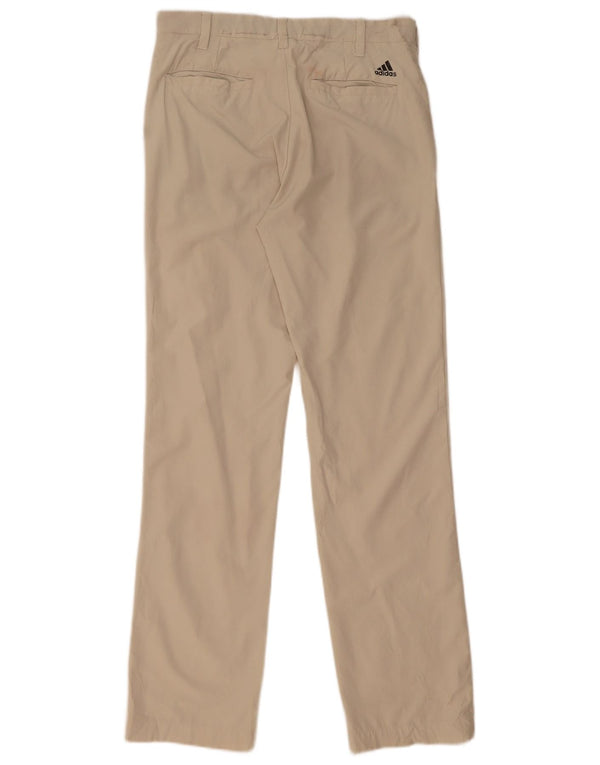 Adidas Mens Straight Chino Calças W30 L32 Poliéster Bege