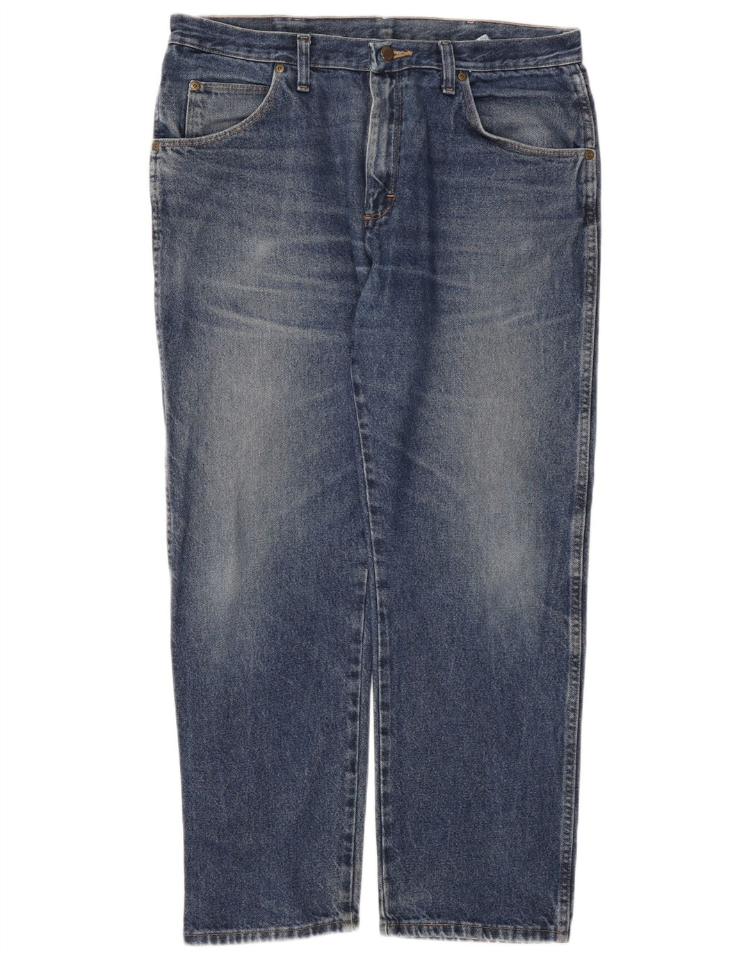 Wrangler masculino regular fit jeans reto W36 L29 algodão azul