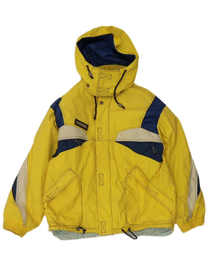 Jaqueta de esqui masculina Colmar com capuz US 42 grande bloco colorido amarelo