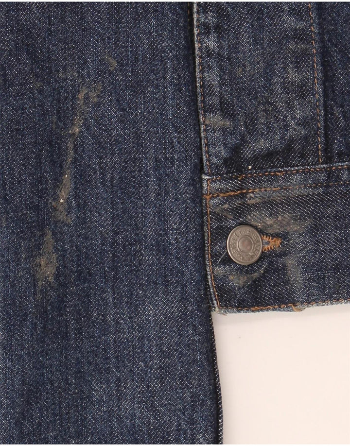 Jaqueta jeans masculina Sisley UK 36 pequena azul marinho