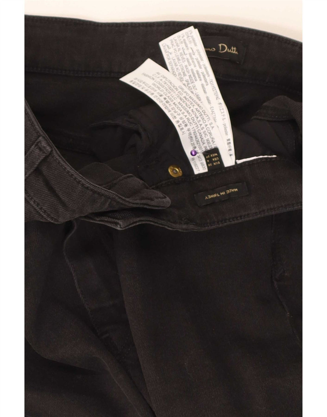 Jeans skinny feminino Massimo Dutti EU 38 pequeno W28 L30 preto poliéster
