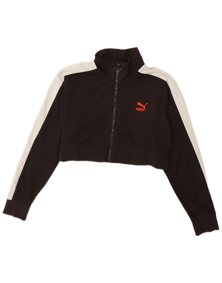Puma Womens Crop Tracksuit Top Jacket UK 20 2XL Preto Colourblock Poliéster