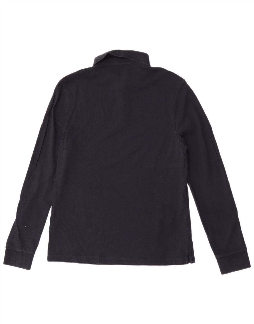 Camisa polo masculina Marks & Spencer de manga comprida regular fit azul marinho médio