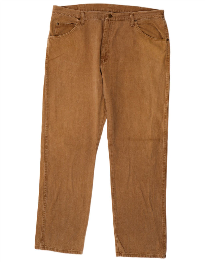 Wrangler Mens Straight Jeans W40 L32 Algodão Bege
