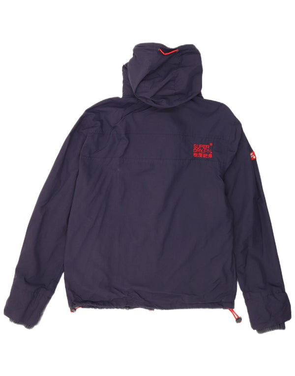 Jaqueta corta-vento masculina Superdry Graphic com capuz UK 42 XL azul marinho nylon