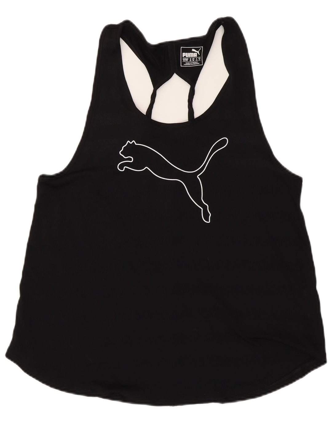 PUMA Womens Graphic Vest Top UK 16 Grande Poliéster Preto