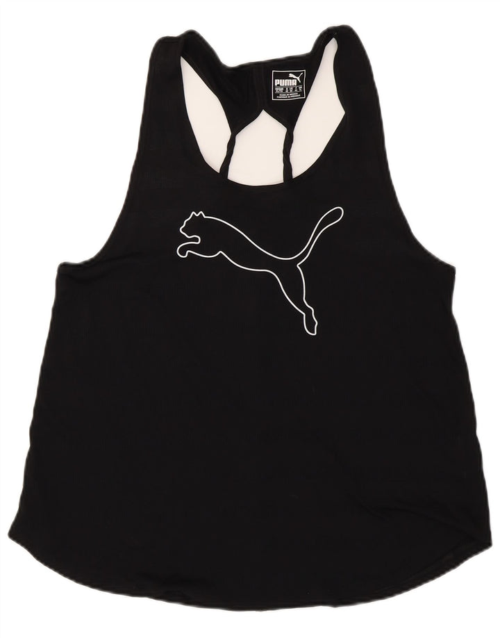 PUMA Womens Graphic Vest Top UK 16 Grande Poliéster Preto