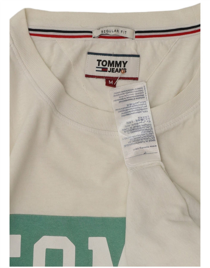 Camiseta gráfica masculina Tommy Hilfiger Top médio branco colorblock