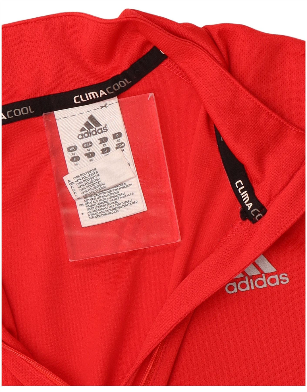 Adidas Womens Climacool Zip Neck Pullover Treino Top Reino Unido 14 Médio Vermelho